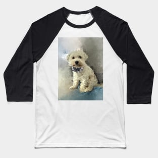 Maltese pet dog portrait Baseball T-Shirt